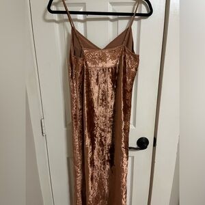 Anthropologie Lucie Embroidered Velvet Slip Midi Dress